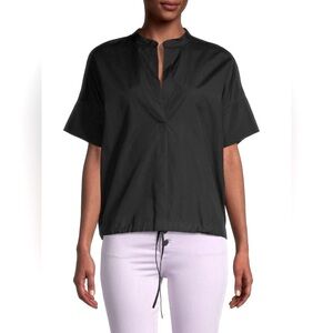 Vince Black Drawstring-Hem Top Size M